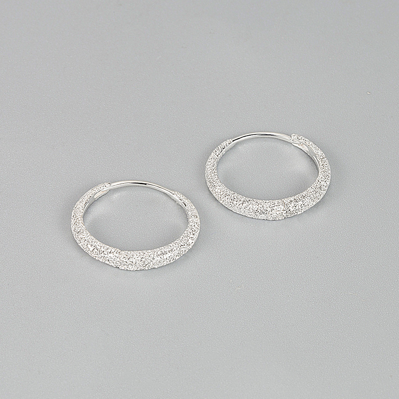 1 Paar Ig-stil Basic Geometrisch Überzug Sterling Silber Ohrringe display picture 1