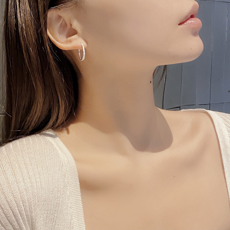 1 Paar Ig-stil Basic Geometrisch Überzug Sterling Silber Ohrringe display picture 3