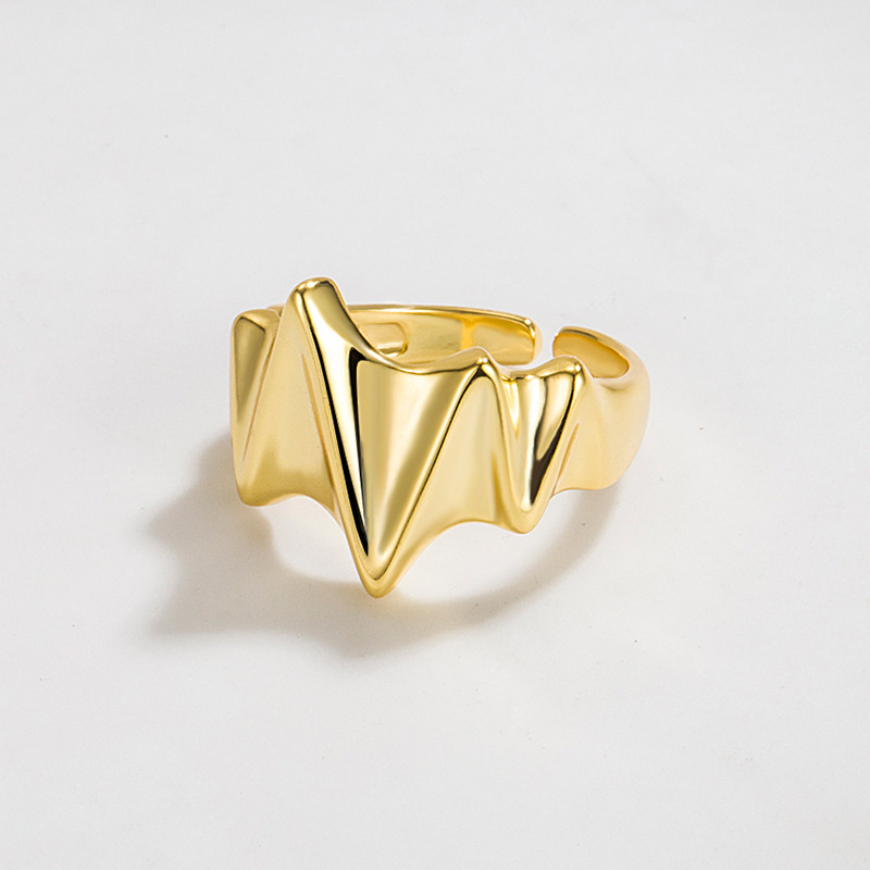 Hip Hop Einfacher Stil Irregulär Einfarbig Sterling Silber Offener Ring In Masse display picture 2