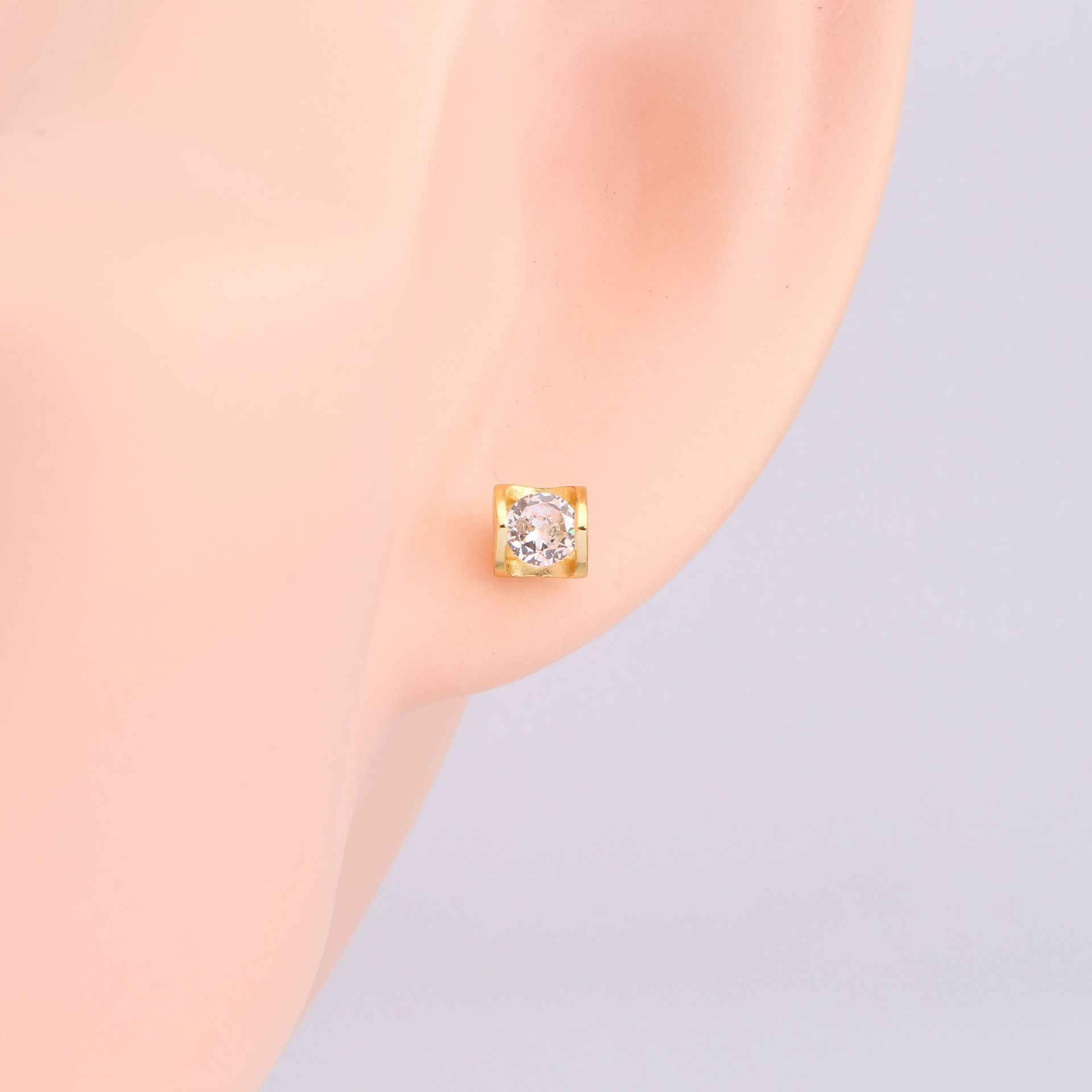 1 Pair Simple Style Geometric Plating Inlay Sterling Silver Zircon Ear Studs display picture 5