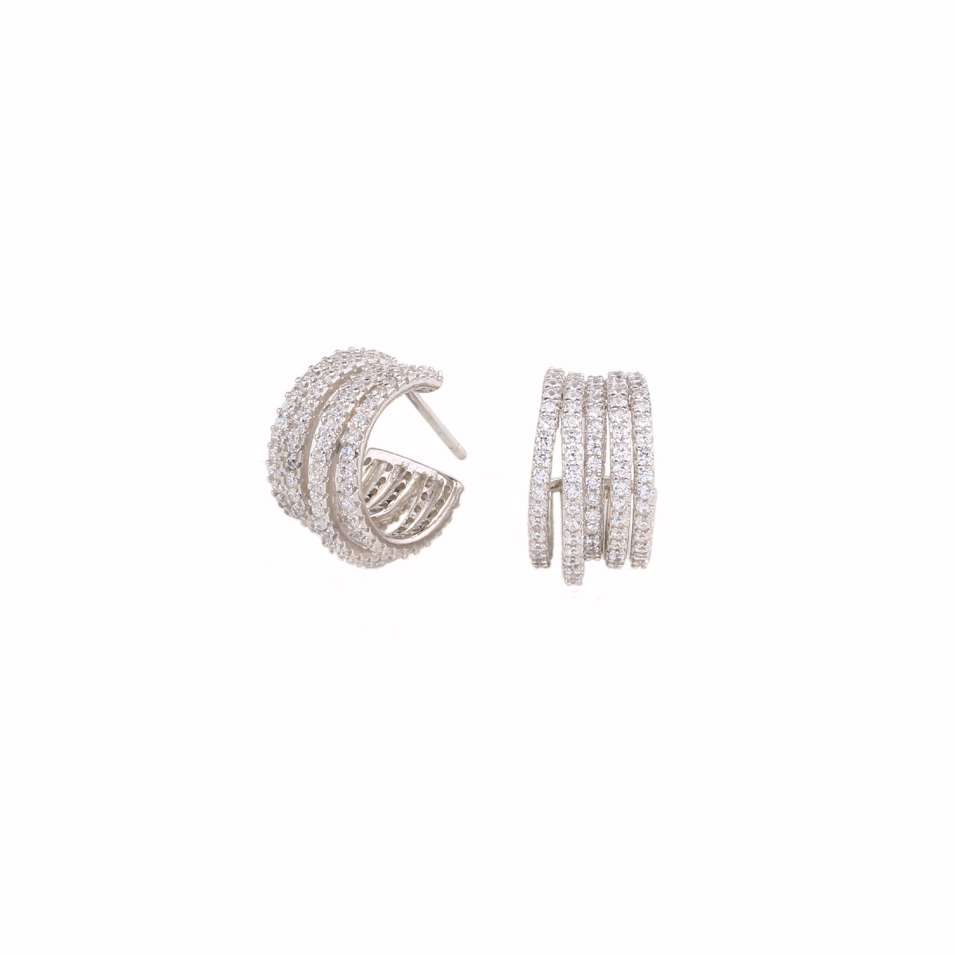 1 Pair Basic Modern Style Geometric Inlay Sterling Silver Zircon Ear Studs display picture 3