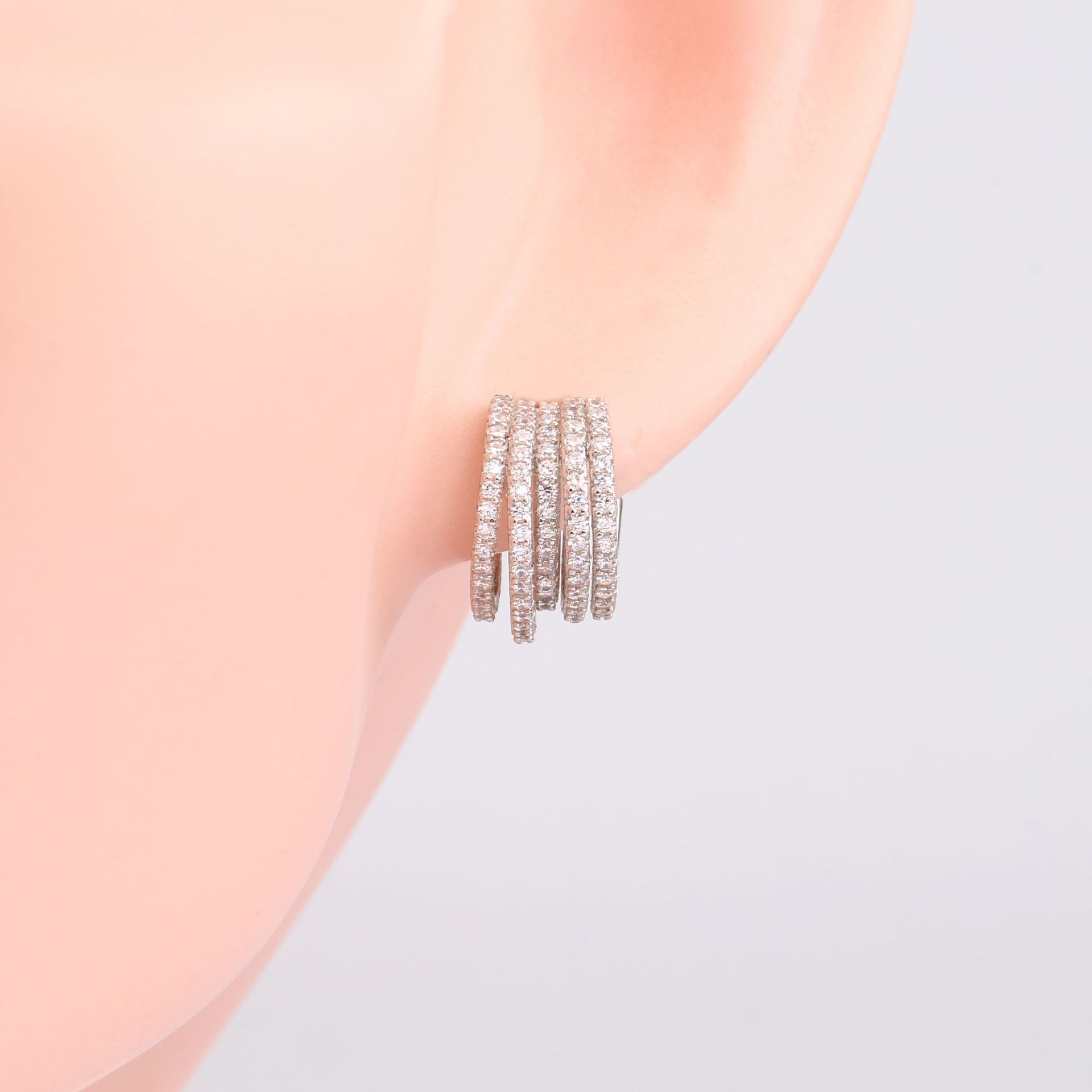 1 Pair Basic Modern Style Geometric Inlay Sterling Silver Zircon Ear Studs display picture 6
