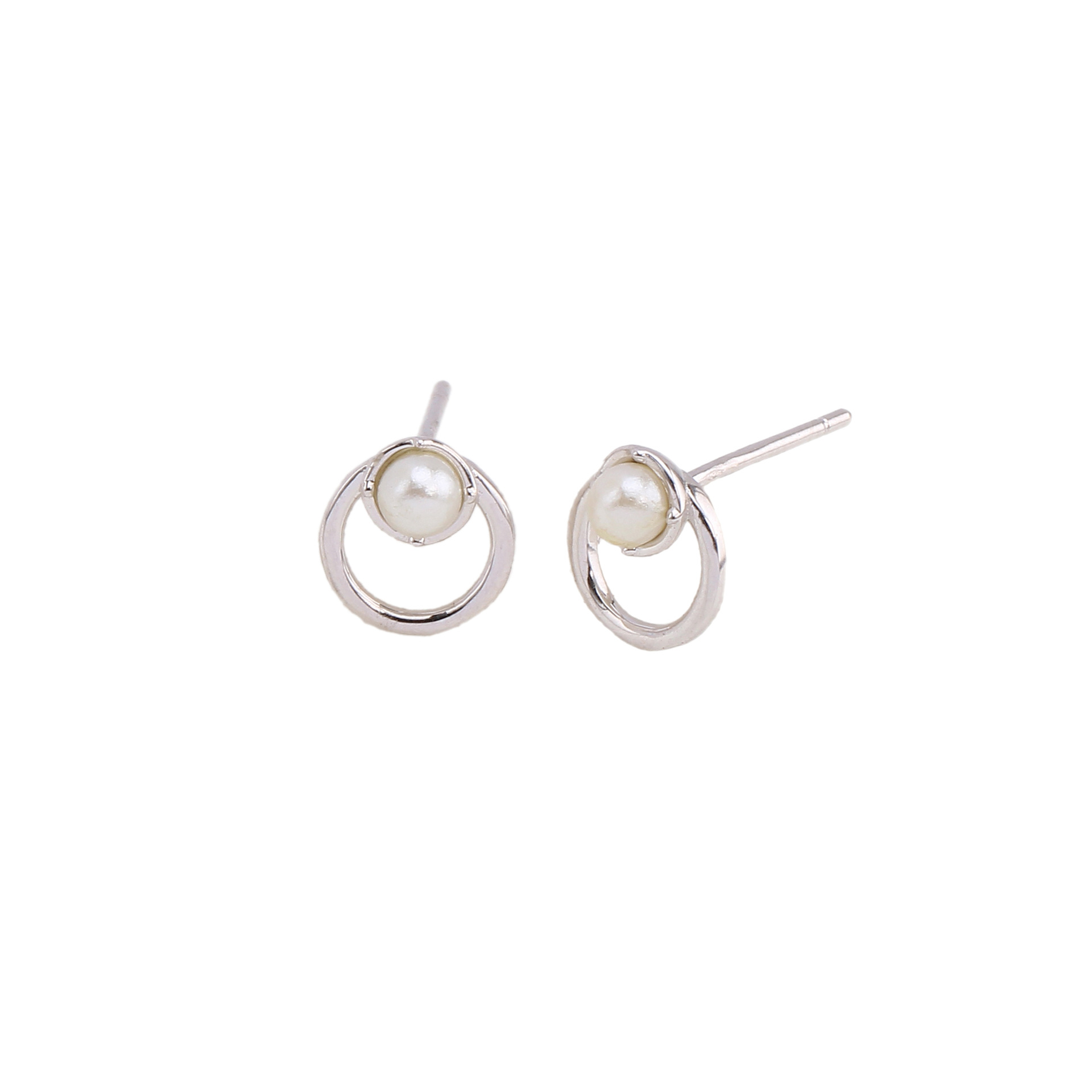 1 Pair Elegant Geometric Sterling Silver Ear Studs display picture 3
