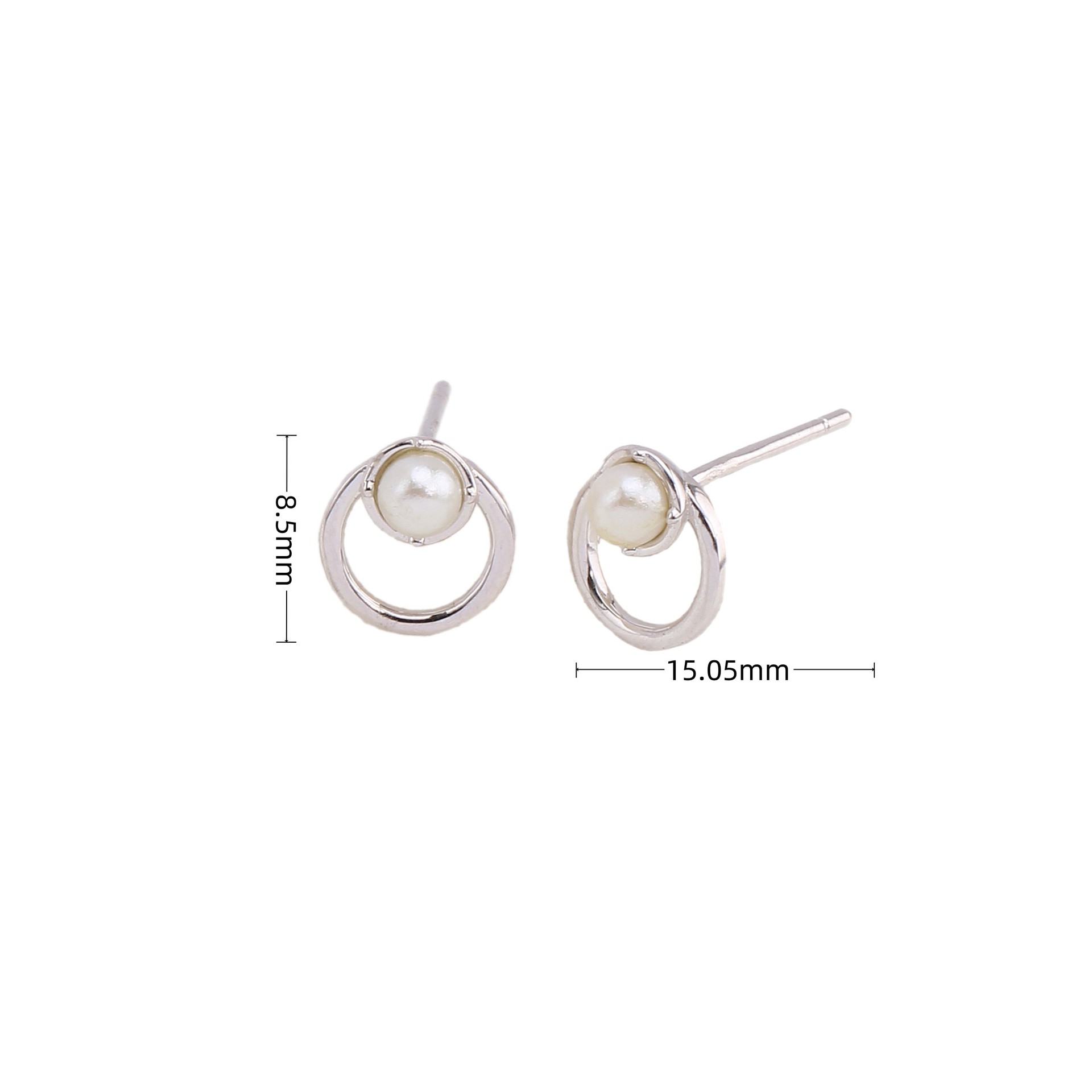 1 Pair Elegant Geometric Sterling Silver Ear Studs display picture 4