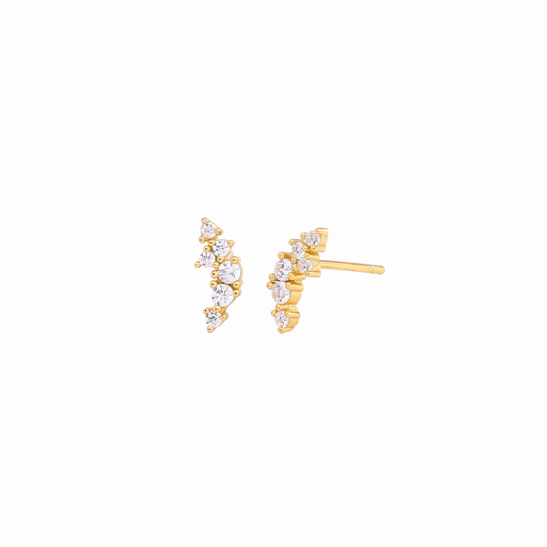 1 Pair Ig Style Korean Style Geometric Inlay Sterling Silver Zircon Ear Studs display picture 1