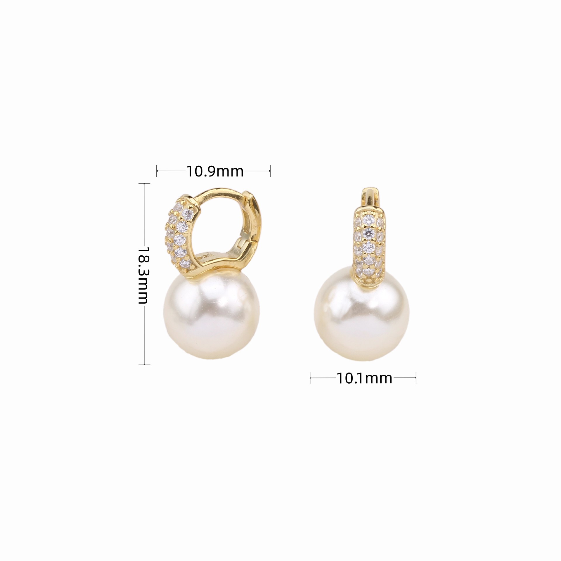 1 Pair Elegant Geometric Inlay Sterling Silver Zircon Earrings display picture 2
