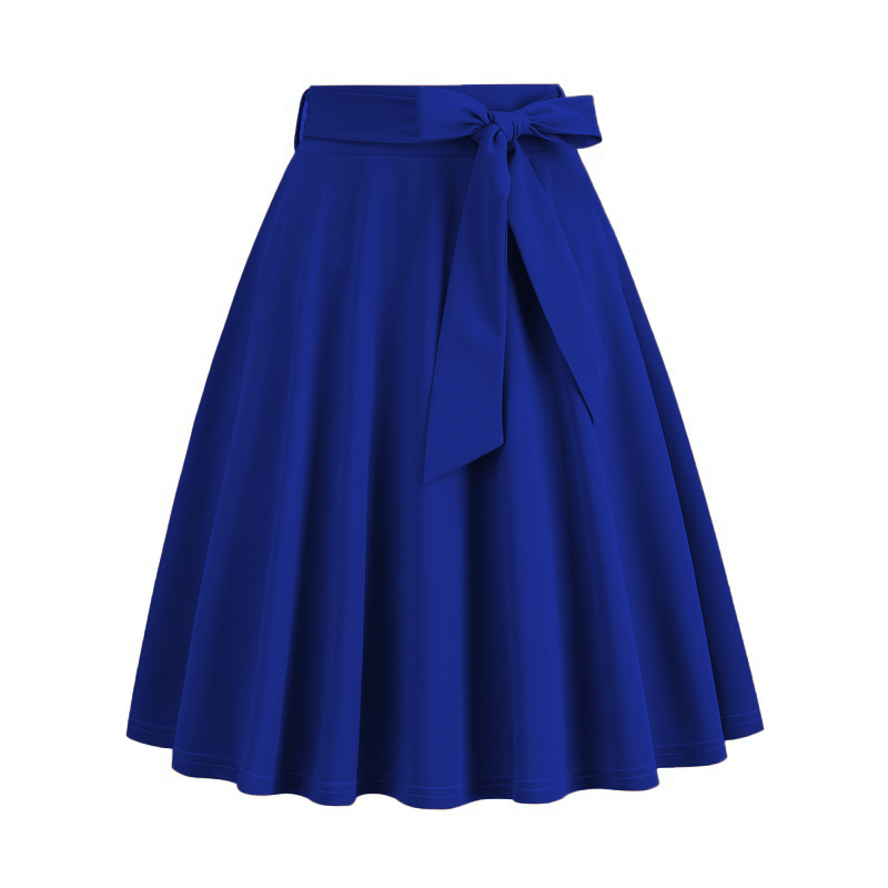 Spring Autumn Casual Solid Color Cotton Blend Midi Dress Skirts display picture 8