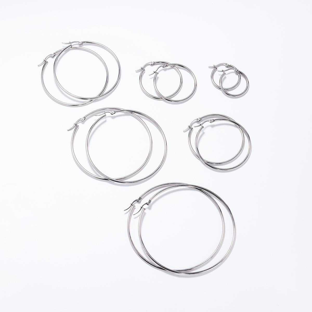 6 Pieces Basic Rock Modern Style Circle Plating 201 Stainless Steel 18K Gold Plated Earrings display picture 4