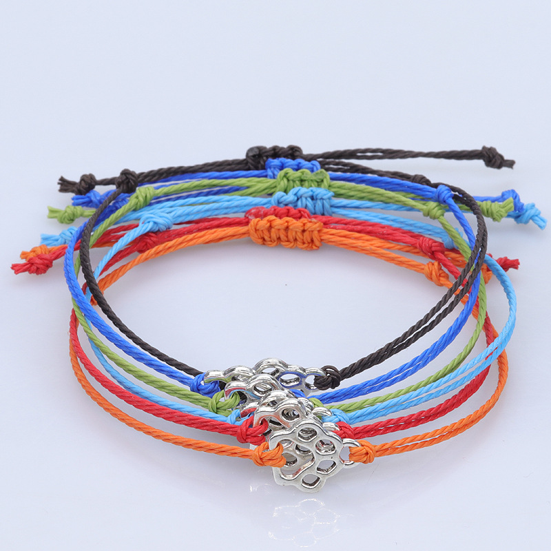 Simple Style Color Block Wax Line Braid Women's Bracelets display picture 6