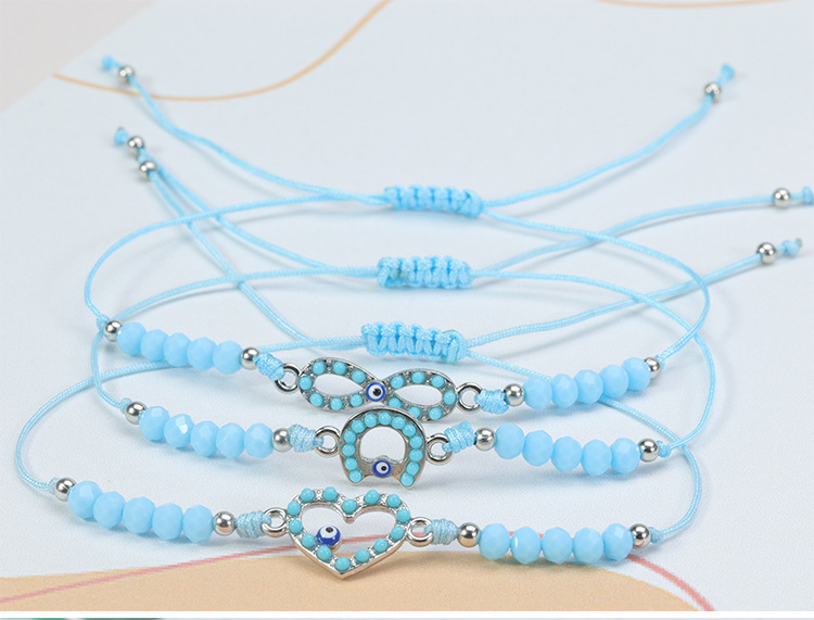Vacation Leaves Alloy Jade Line Beaded Inlay Beads Couple Bracelets display picture 1