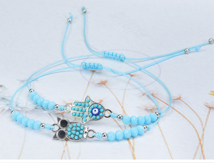 Vacation Leaves Alloy Jade Line Beaded Inlay Beads Couple Bracelets display picture 4
