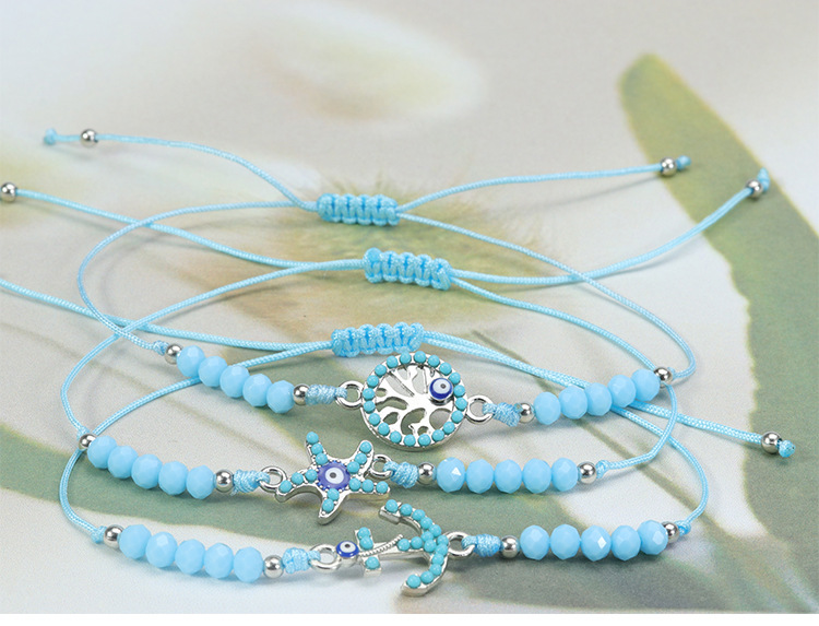 Vacation Leaves Alloy Jade Line Beaded Inlay Beads Couple Bracelets display picture 5
