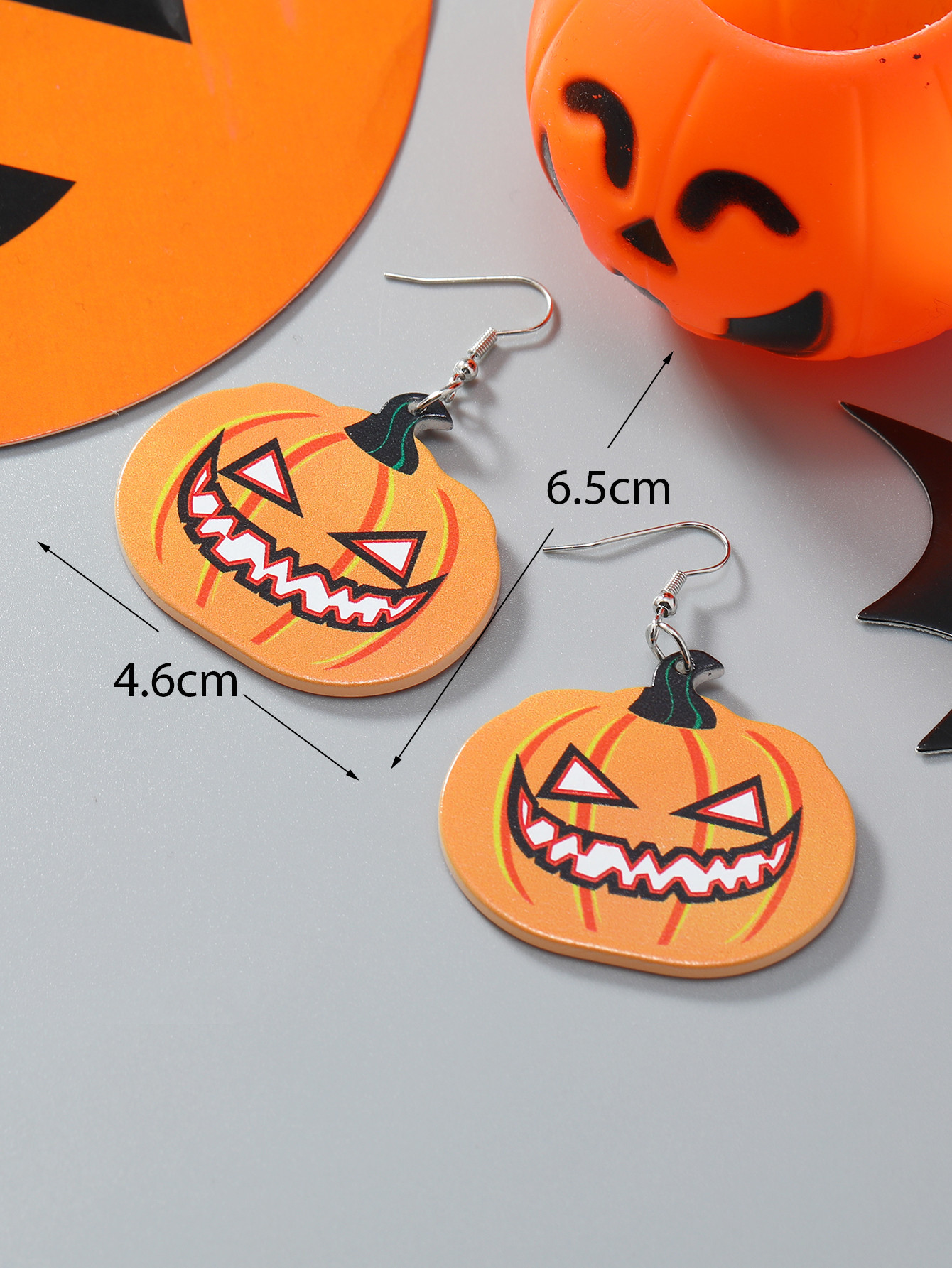 1 Pair Exaggerated Funny Punk Pumpkin Spider Skull Arylic Drop Earrings display picture 7