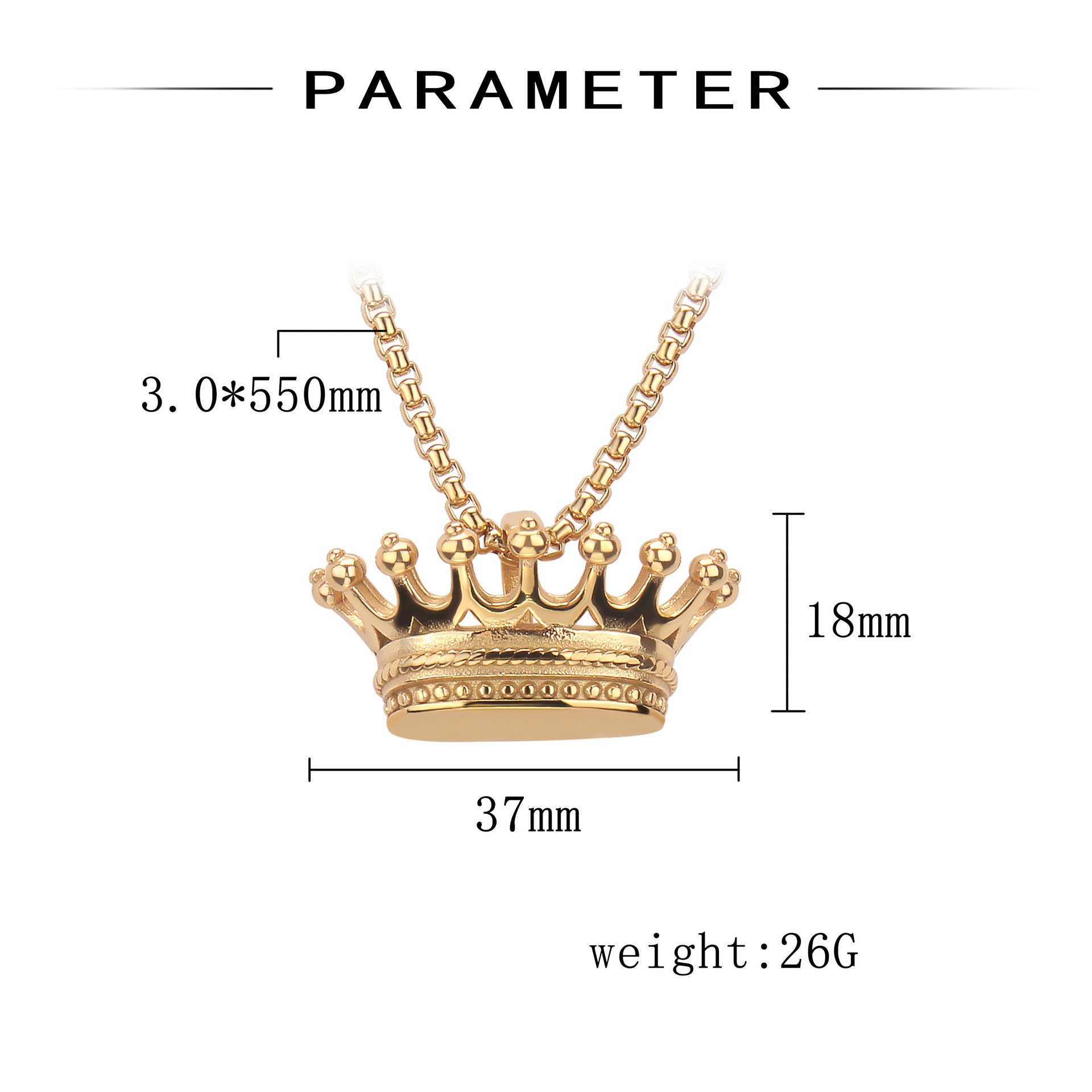 Casual Simple Style Crown Titanium Steel Plating Women's Pendant Necklace display picture 36