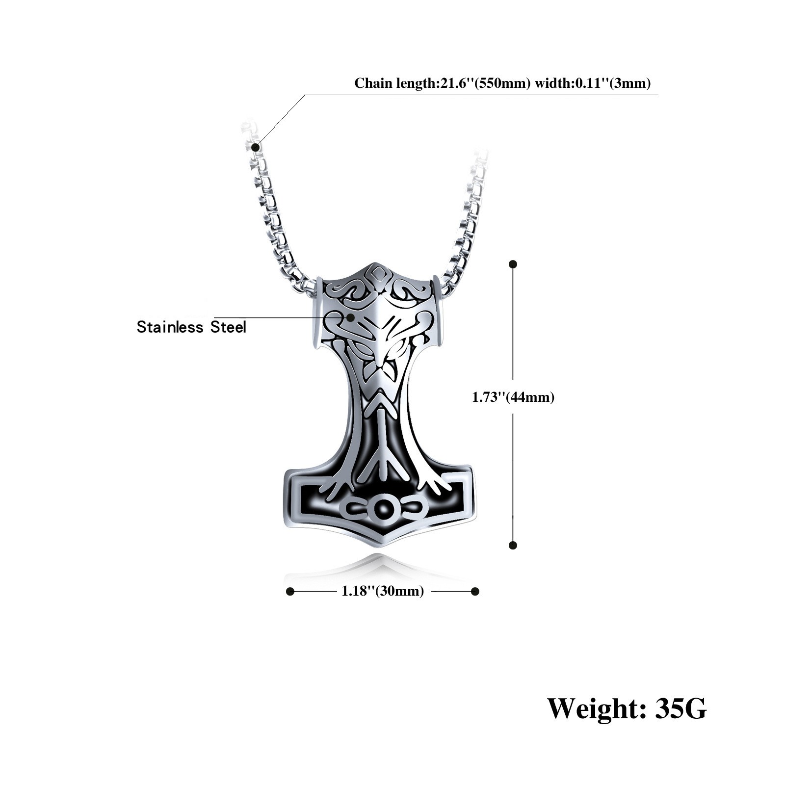 Ig Style Hammer Titanium Steel Plating Men's Necklace display picture 33
