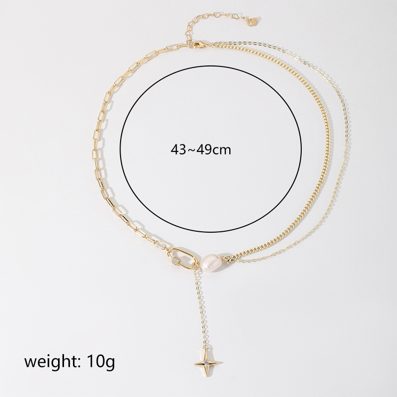 Simple Style Solid Color Copper Plating Inlay Rhinestones 18k Gold Plated Necklace display picture 1