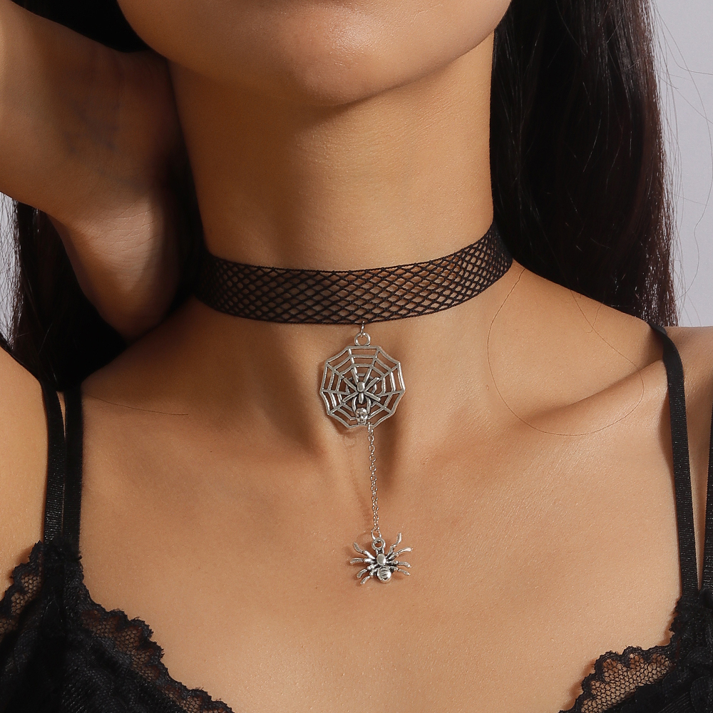 Gothic Cool Style Spider Web Elastic Band Women's Choker display picture 3