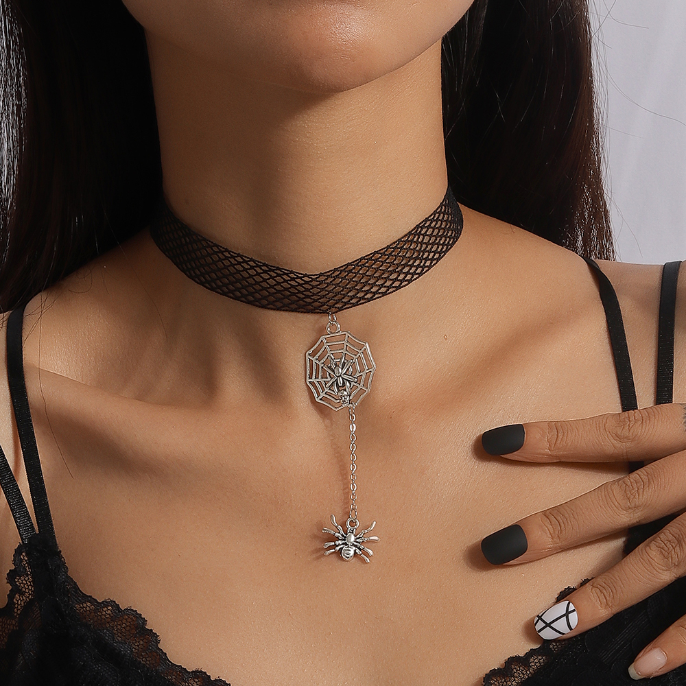 Gothic Cool Style Spider Web Elastic Band Women's Choker display picture 1
