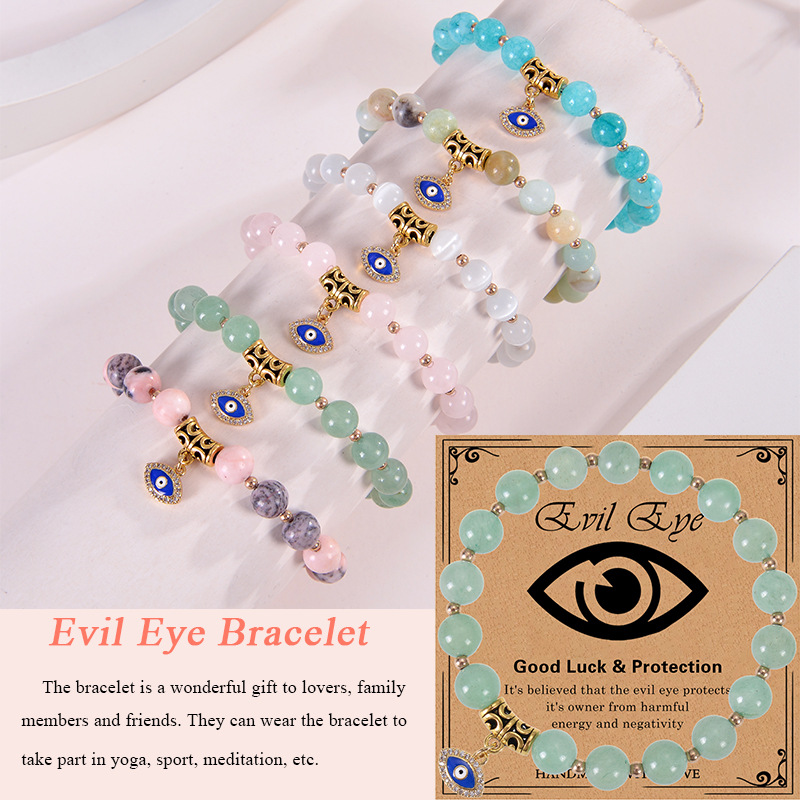 Vintage Style Devil's Eye Solid Color Turquoise Opal Snakeskin Stone Unisex Bracelets display picture 6