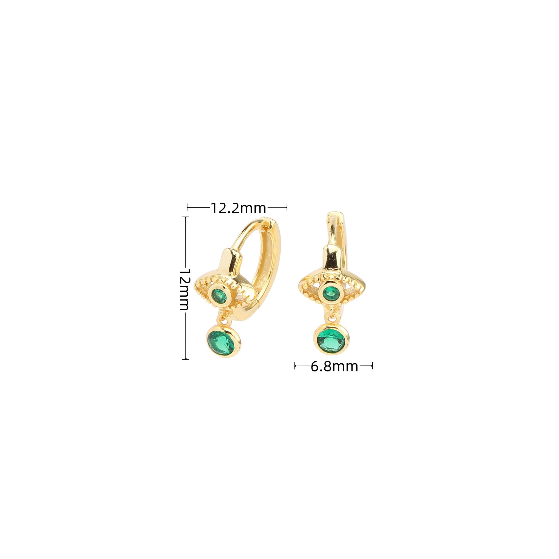 1 Pair Vintage Style Devil's Eye Solid Color Plating Inlay Sterling Silver Zircon White Gold Plated Drop Earrings display picture 12