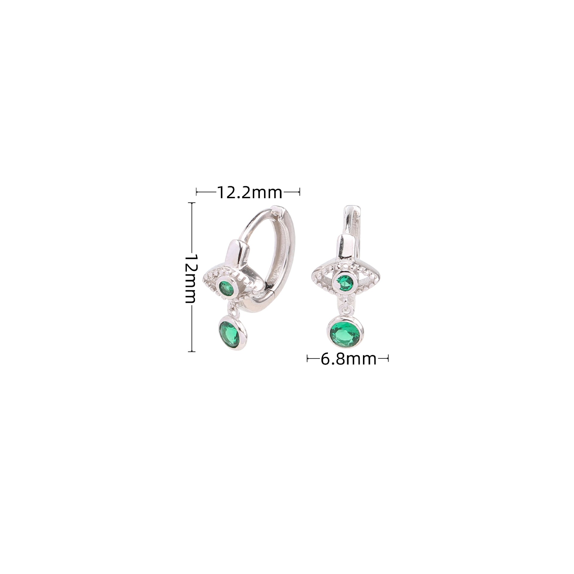 1 Pair Vintage Style Devil's Eye Solid Color Plating Inlay Sterling Silver Zircon White Gold Plated Drop Earrings display picture 14