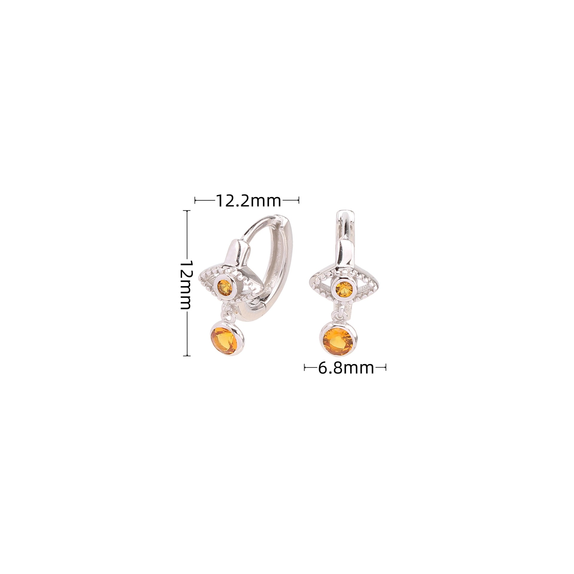 1 Pair Vintage Style Devil's Eye Solid Color Plating Inlay Sterling Silver Zircon White Gold Plated Drop Earrings display picture 22