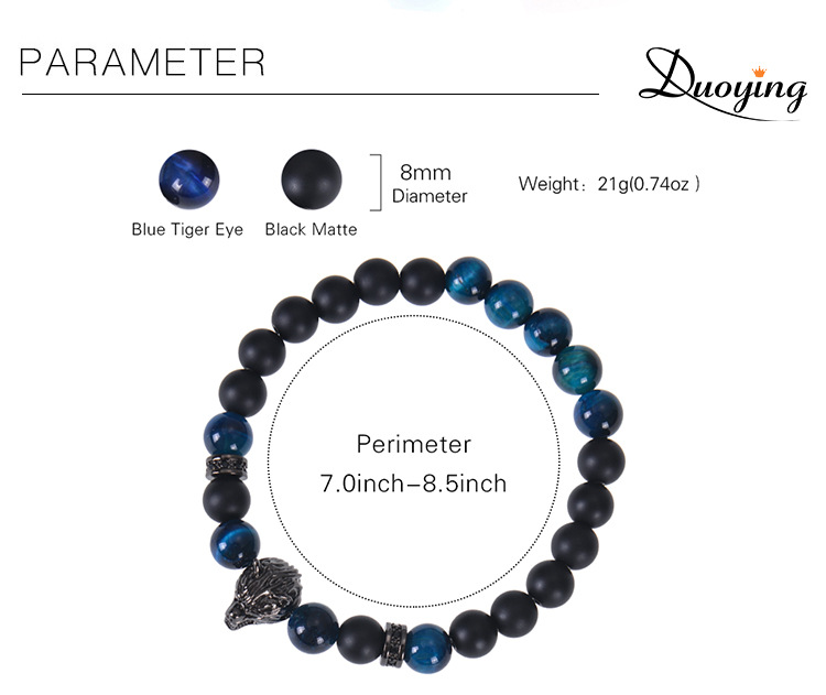 Streetwear Geometric Natural Stone Tiger Eye Men's Bracelets display picture 1
