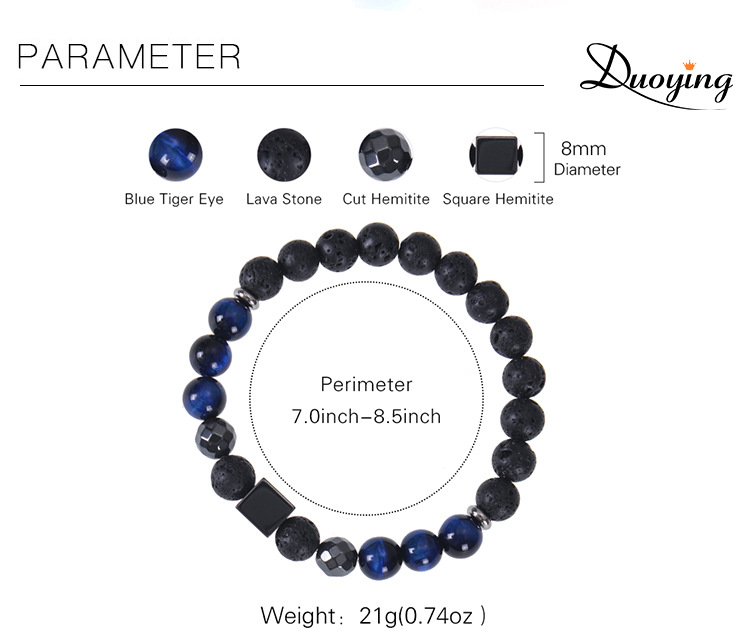 Streetwear Geometric Natural Stone Men's Bracelets display picture 1
