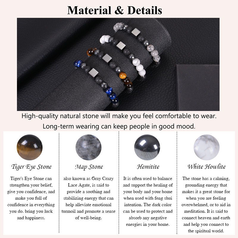 Streetwear Geometric Natural Stone Men's Bracelets display picture 9