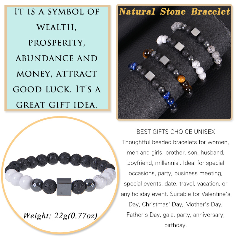 Streetwear Geometric Natural Stone Men's Bracelets display picture 14