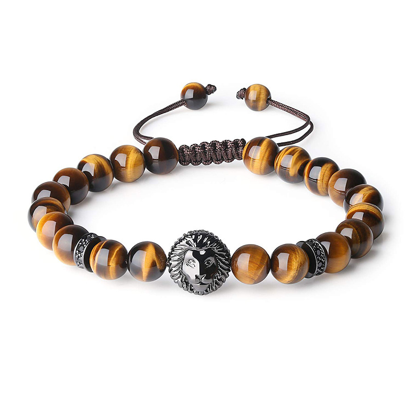 Retro Geometric Natural Stone Tiger Eye Men's Bracelets display picture 1