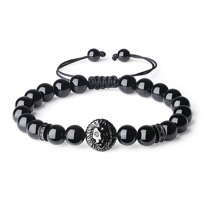 Retro Geométrico Piedra Natural Ojo De Tigre Hombres Pulsera display picture 13