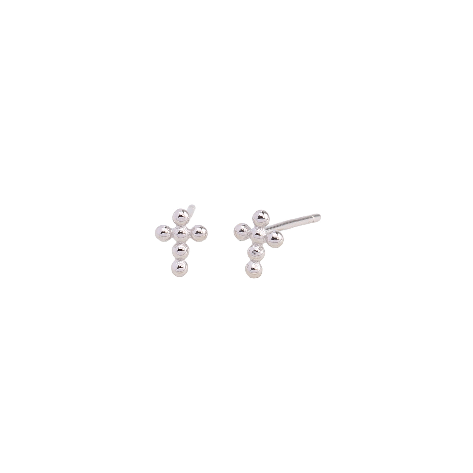 1 Pair Vintage Style Simple Style Cross Solid Color Plating Sterling Silver Gold Plated Ear Studs display picture 3