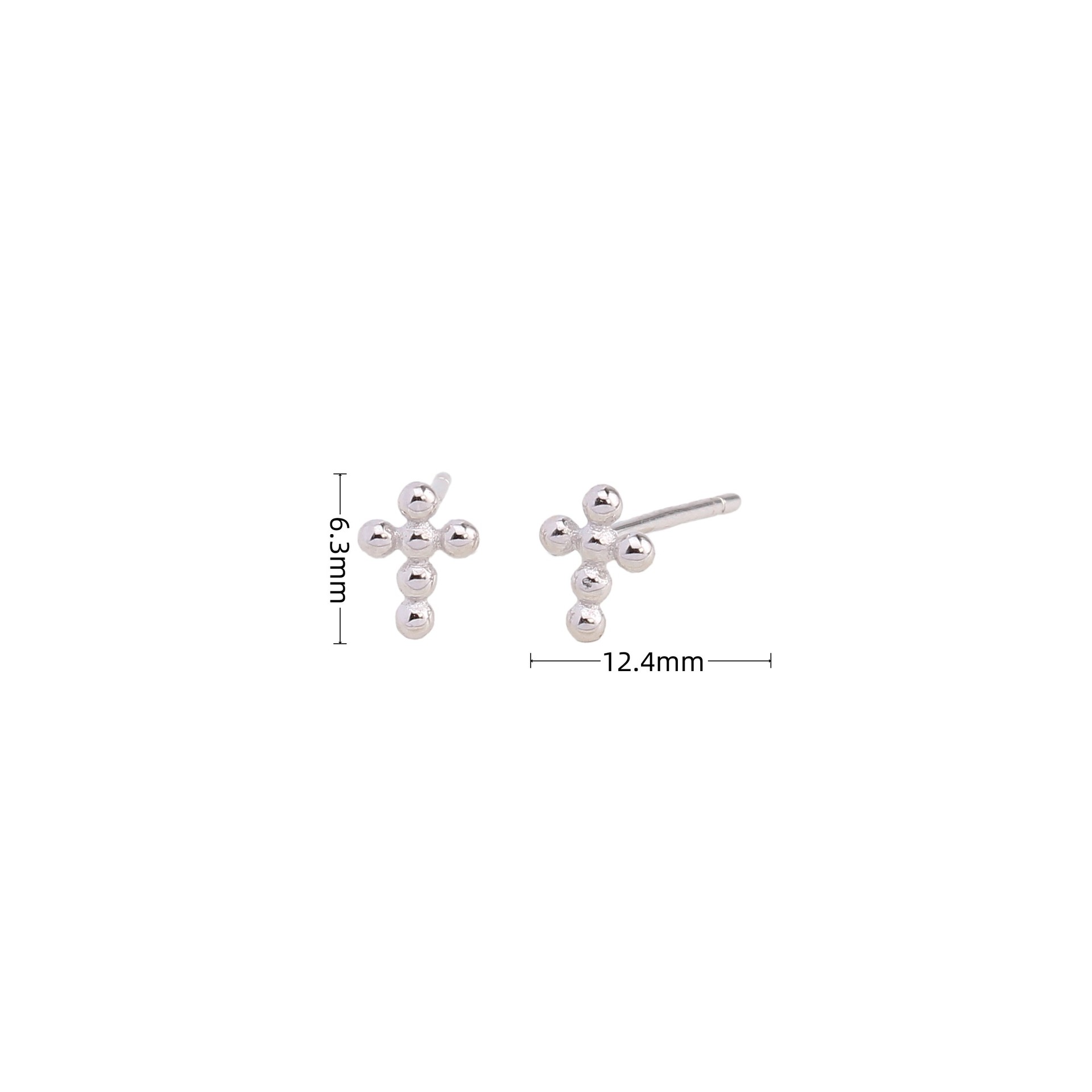 1 Pair Vintage Style Simple Style Cross Solid Color Plating Sterling Silver Gold Plated Ear Studs display picture 4