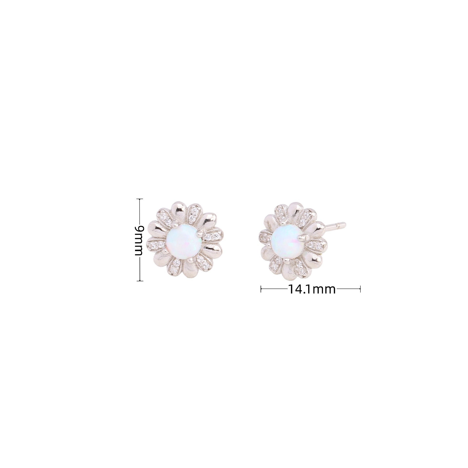 1 Pair Elegant Cute Sweet Flower Plating Inlay Sterling Silver Zircon Ear Studs display picture 4
