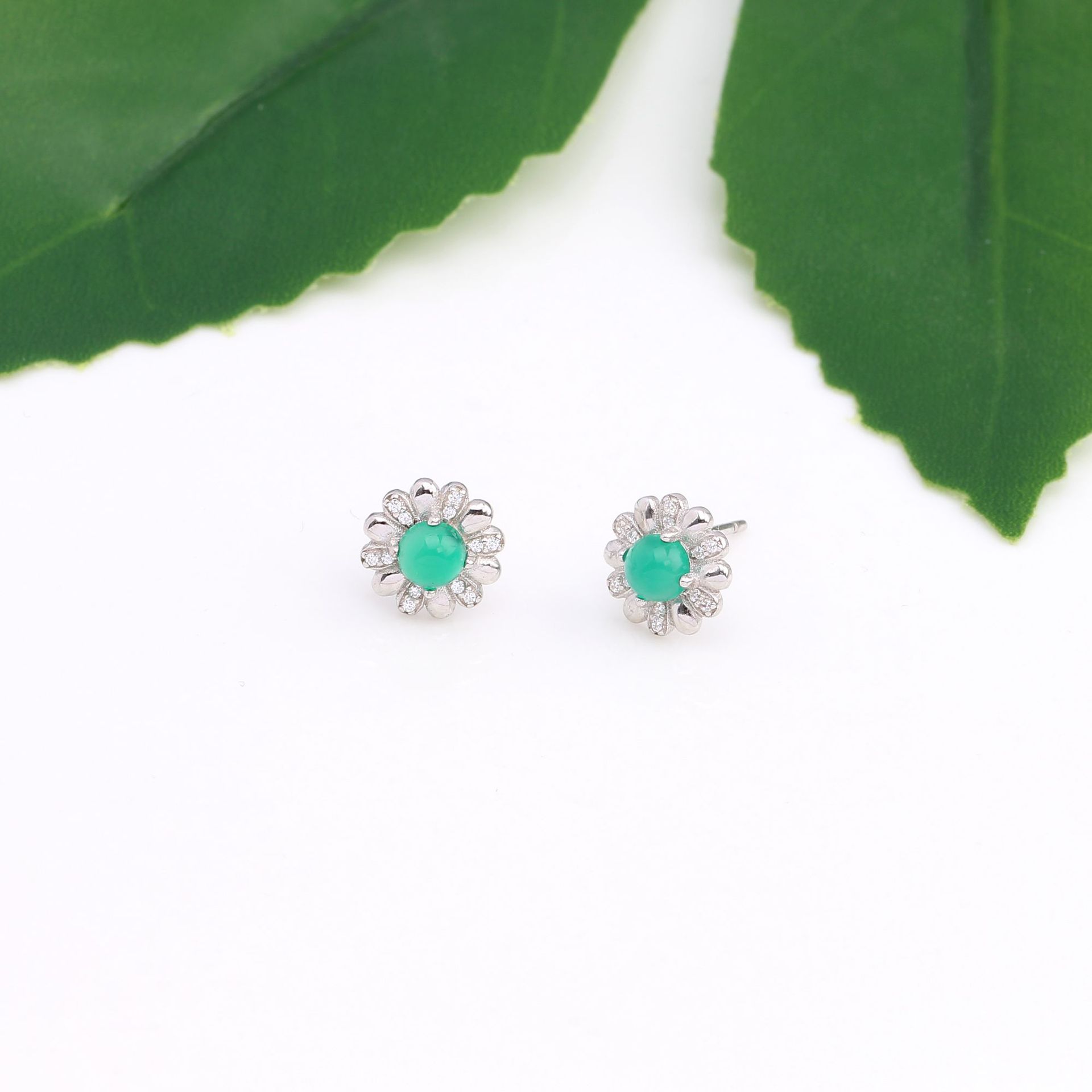 1 Pair Elegant Cute Sweet Flower Plating Inlay Sterling Silver Zircon Ear Studs display picture 20