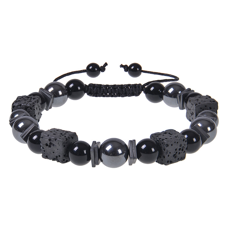 Retro Round Natural Stone Beaded Men's Bracelets display picture 8