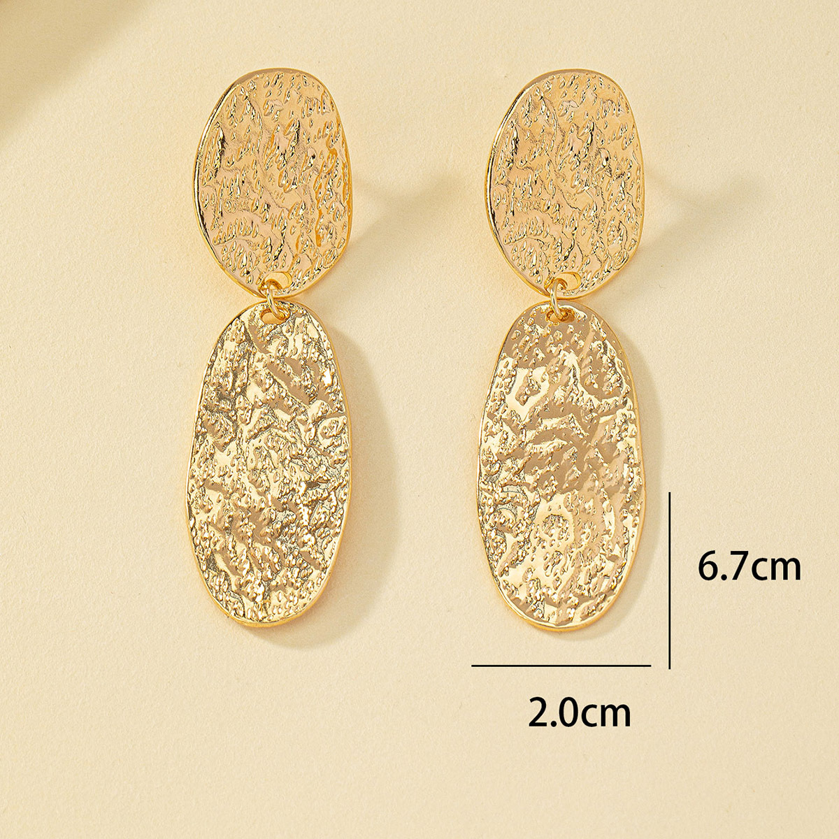 Wholesale Jewelry Vintage Style Simple Style Oval Solid Color Alloy Plating Drop Earrings display picture 5