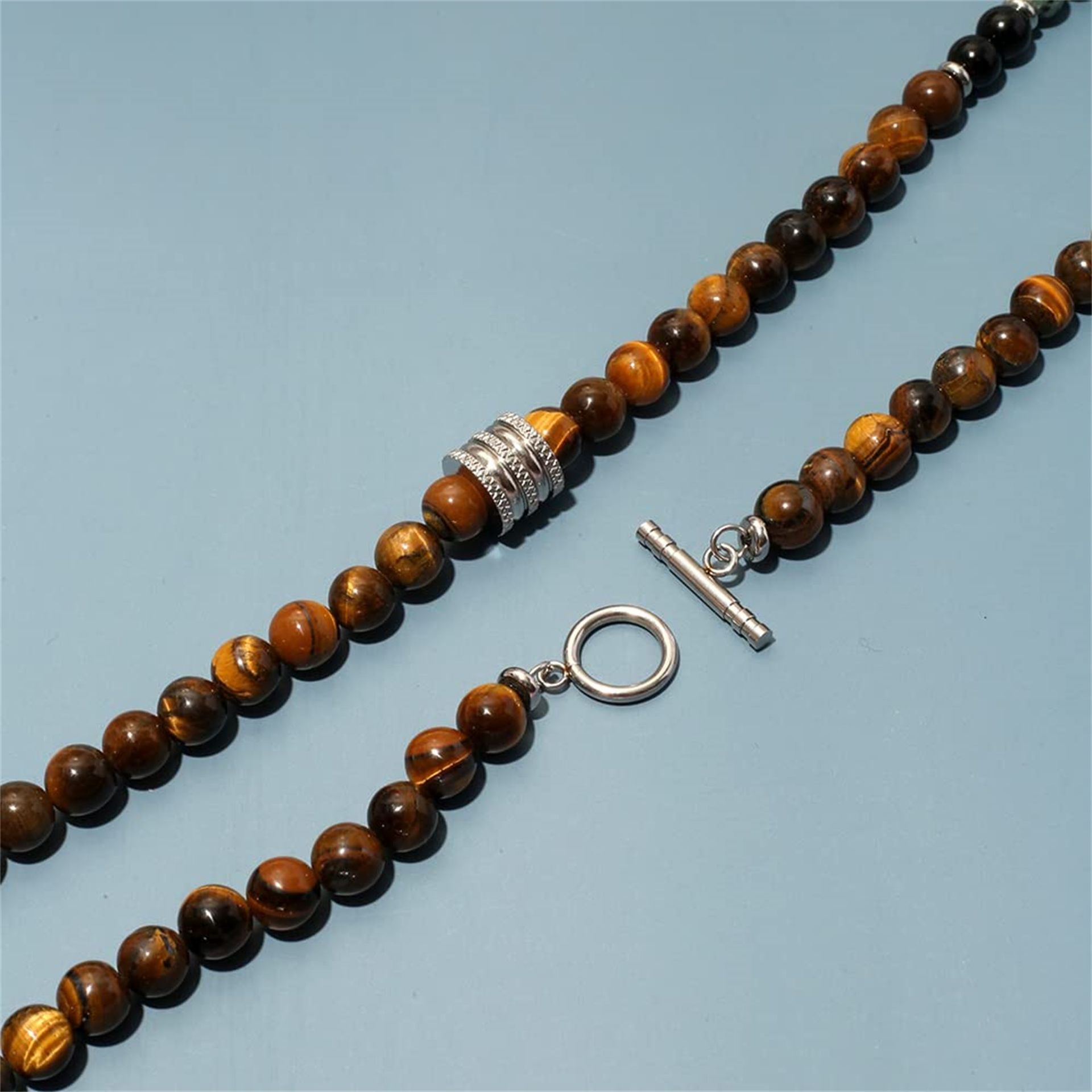 Simple Style Round Natural Stone Beaded Men's Necklace display picture 10