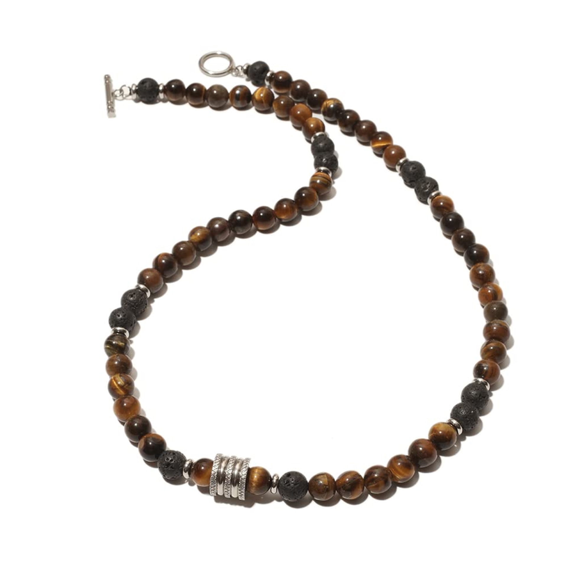 Simple Style Round Natural Stone Beaded Men's Necklace display picture 15