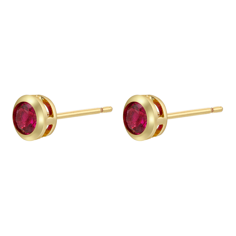 1 Pair Simple Style Classic Style Round Dots Colorful Plating Inlay Copper Zircon 18k Gold Plated Ear Studs display picture 2