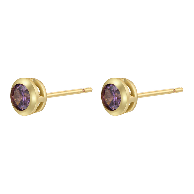 1 Pair Simple Style Classic Style Round Dots Colorful Plating Inlay Copper Zircon 18k Gold Plated Ear Studs display picture 4
