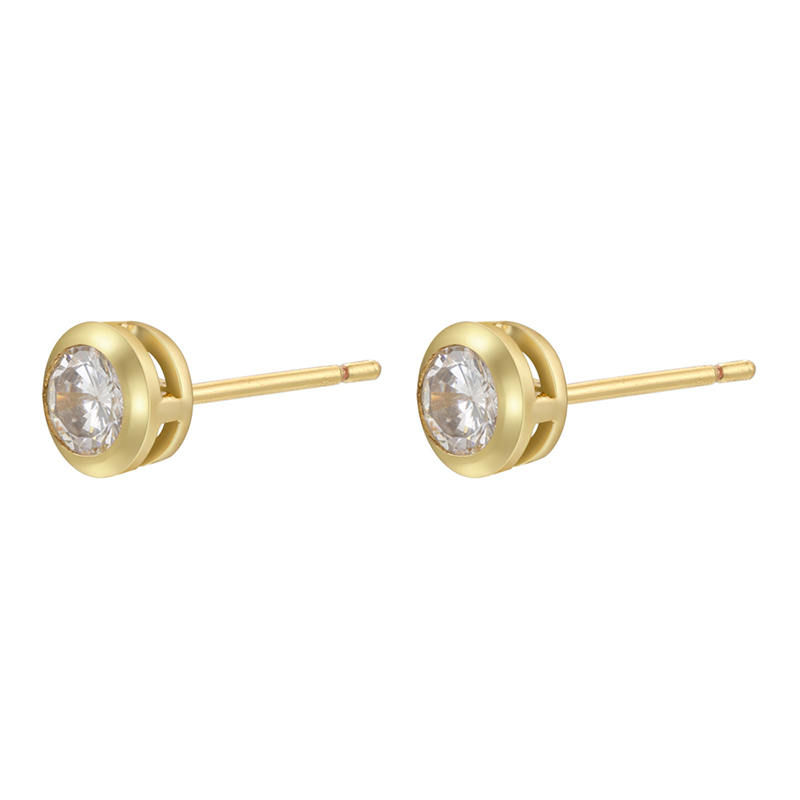 1 Pair Simple Style Classic Style Round Dots Colorful Plating Inlay Copper Zircon 18k Gold Plated Ear Studs display picture 1