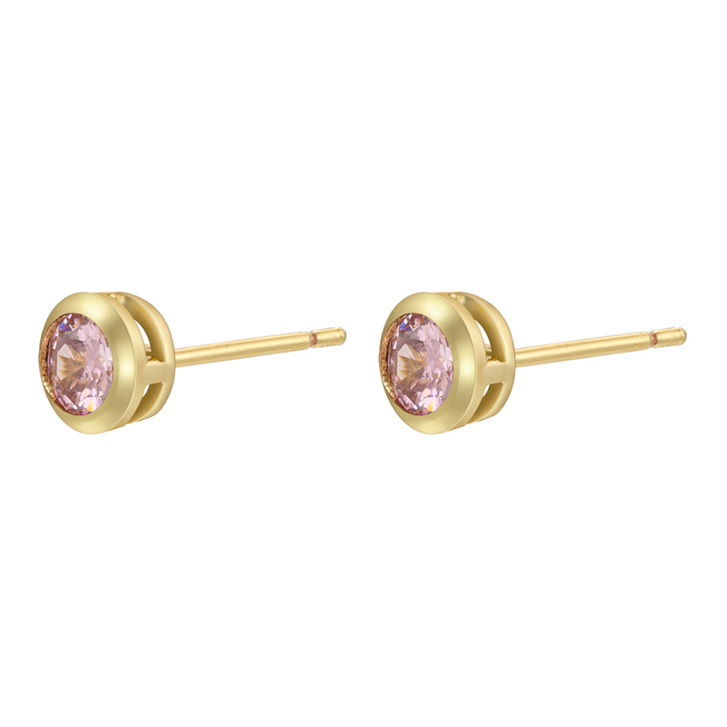 1 Pair Simple Style Classic Style Round Dots Colorful Plating Inlay Copper Zircon 18k Gold Plated Ear Studs display picture 3