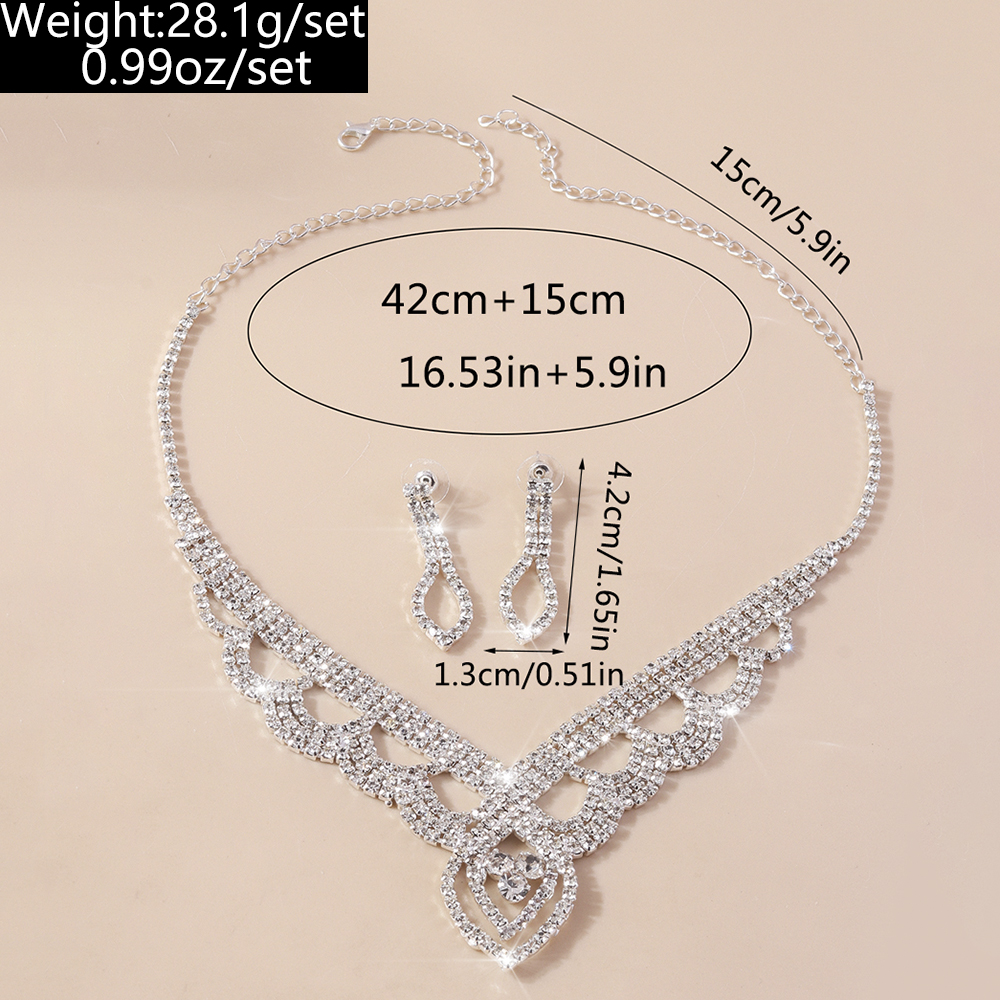 Shiny Water Droplets Flower Glass Zinc Alloy Wholesale Jewelry Set display picture 11