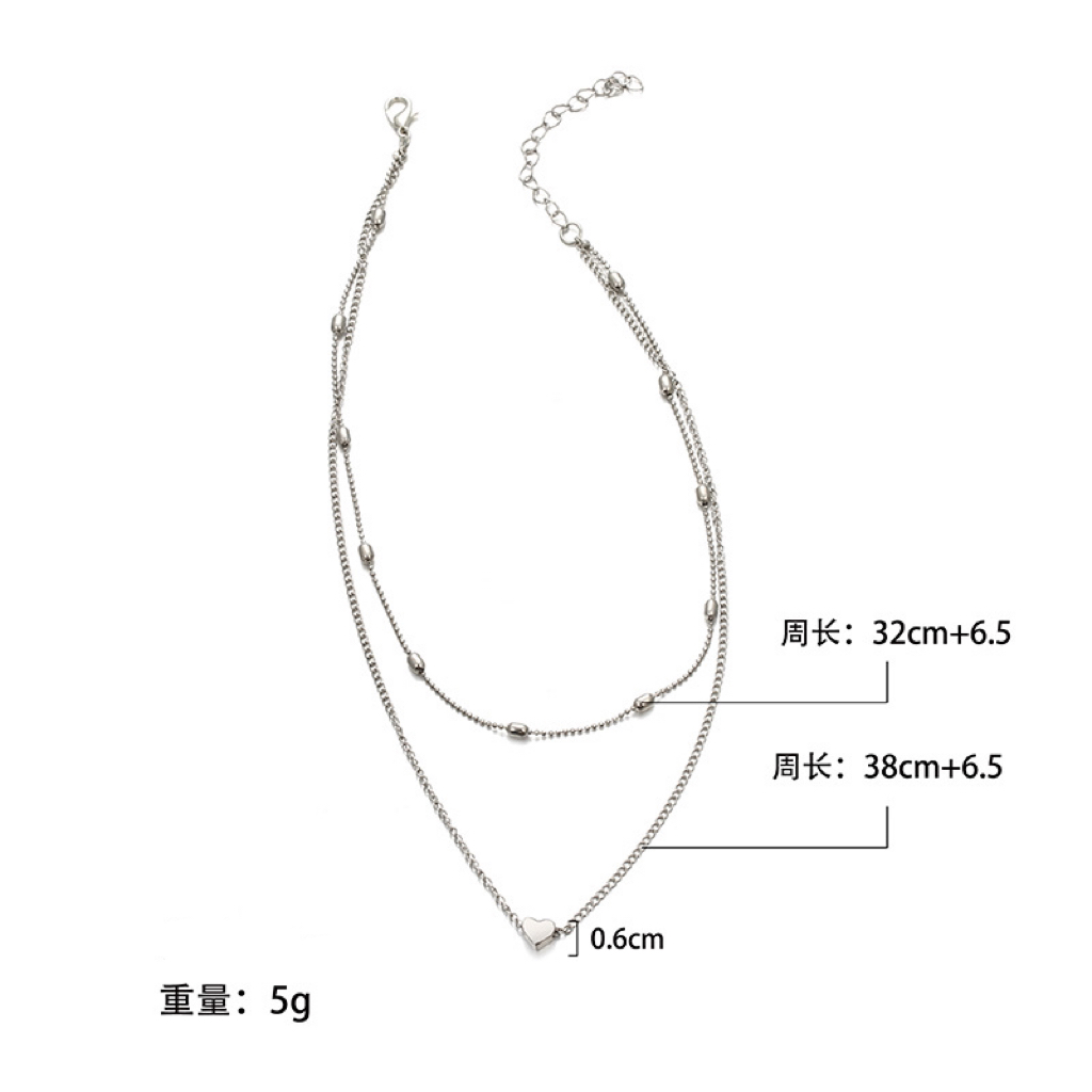 Simple Style Classic Style Heart Shape Alloy Wholesale Layered Necklaces display picture 3