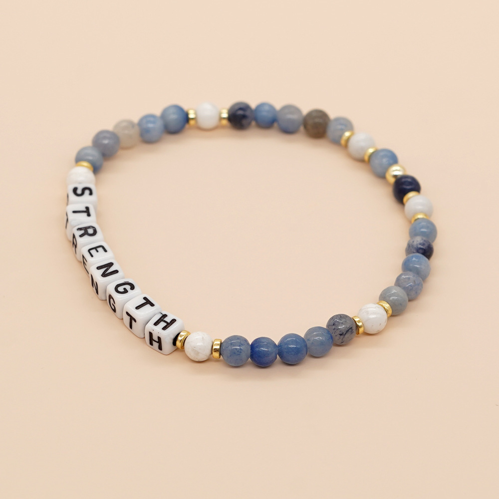 Simple Style Commute Letter Natural Stone Beaded Bracelets display picture 3