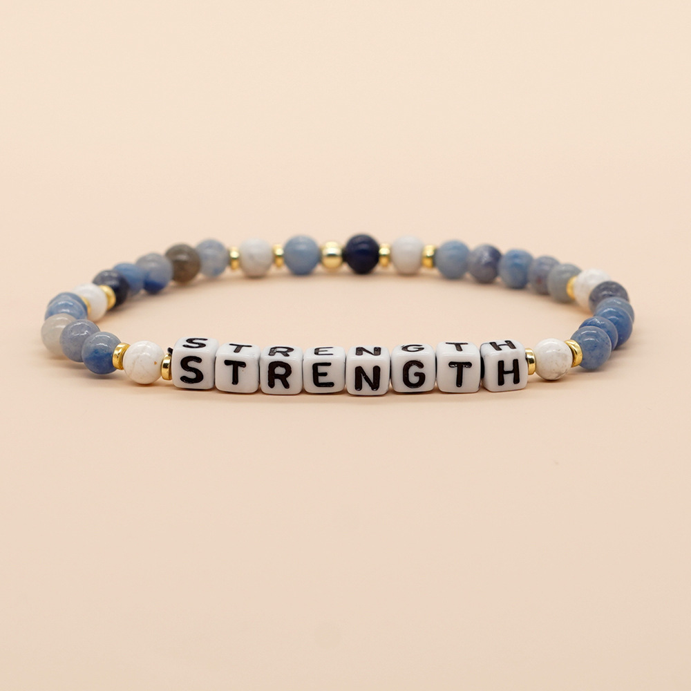 Simple Style Commute Letter Natural Stone Beaded Bracelets display picture 4