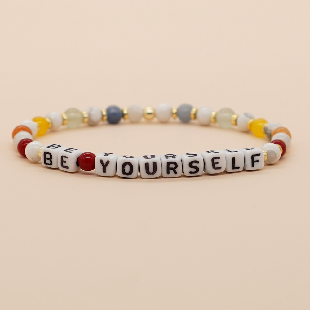 Simple Style Commute Letter Natural Stone Beaded Bracelets display picture 6