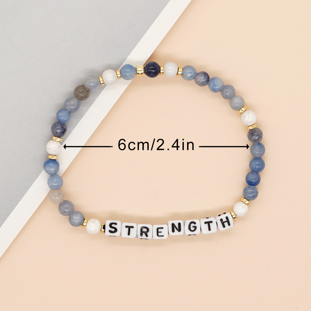 Simple Style Commute Letter Natural Stone Beaded Bracelets display picture 7